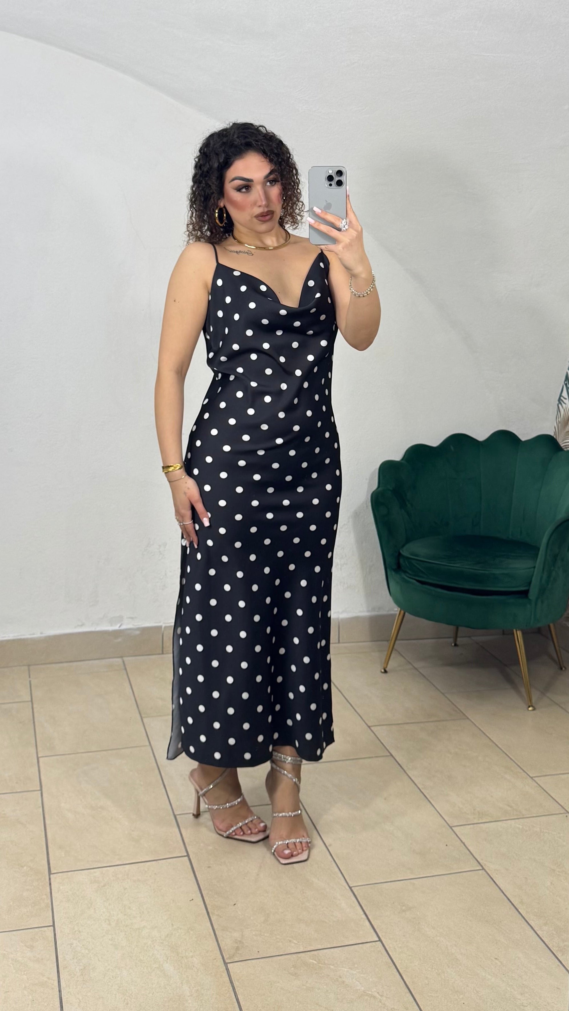Dress Pois in Raso