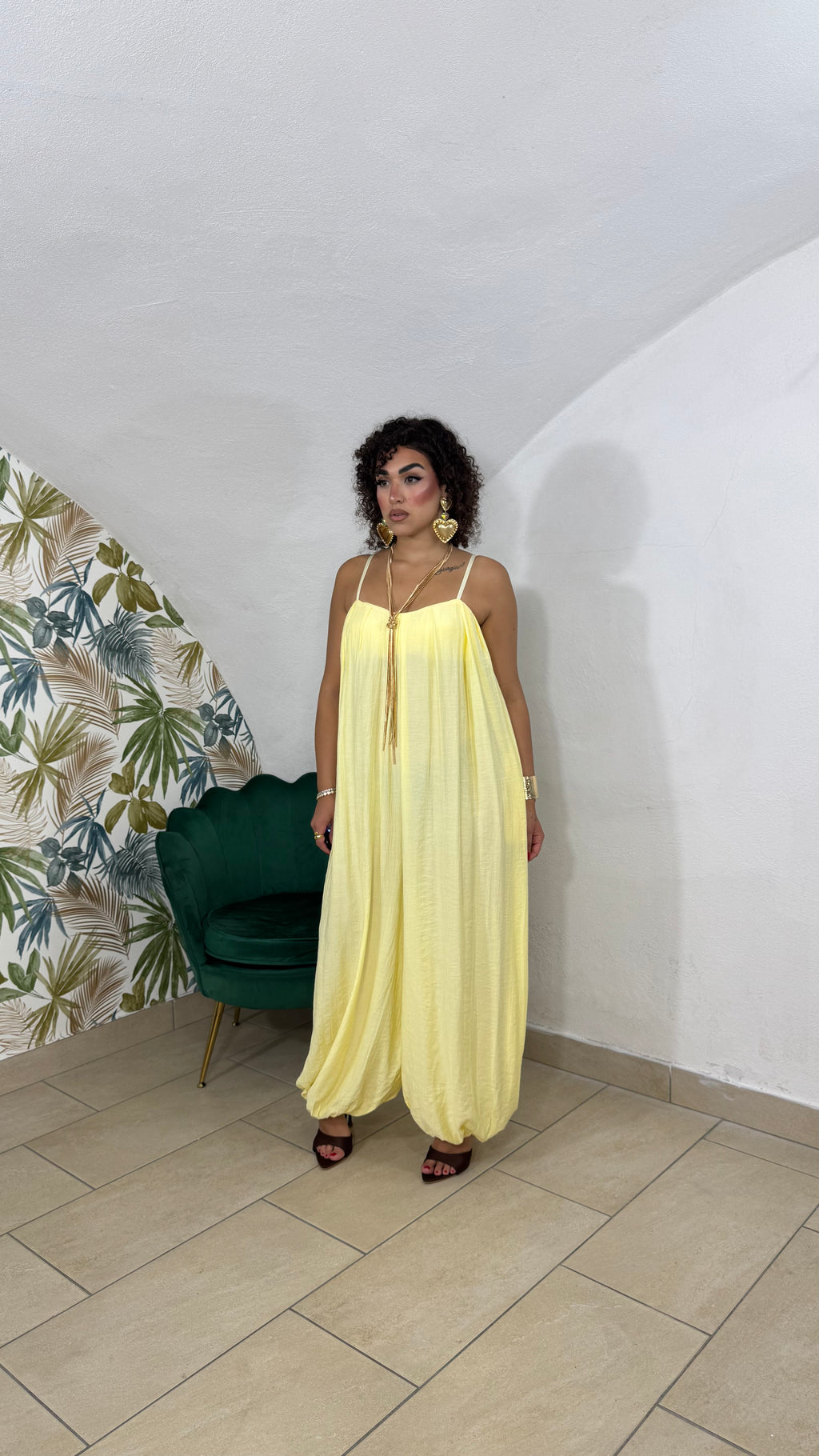Jumpsuit in Lino Ballon
