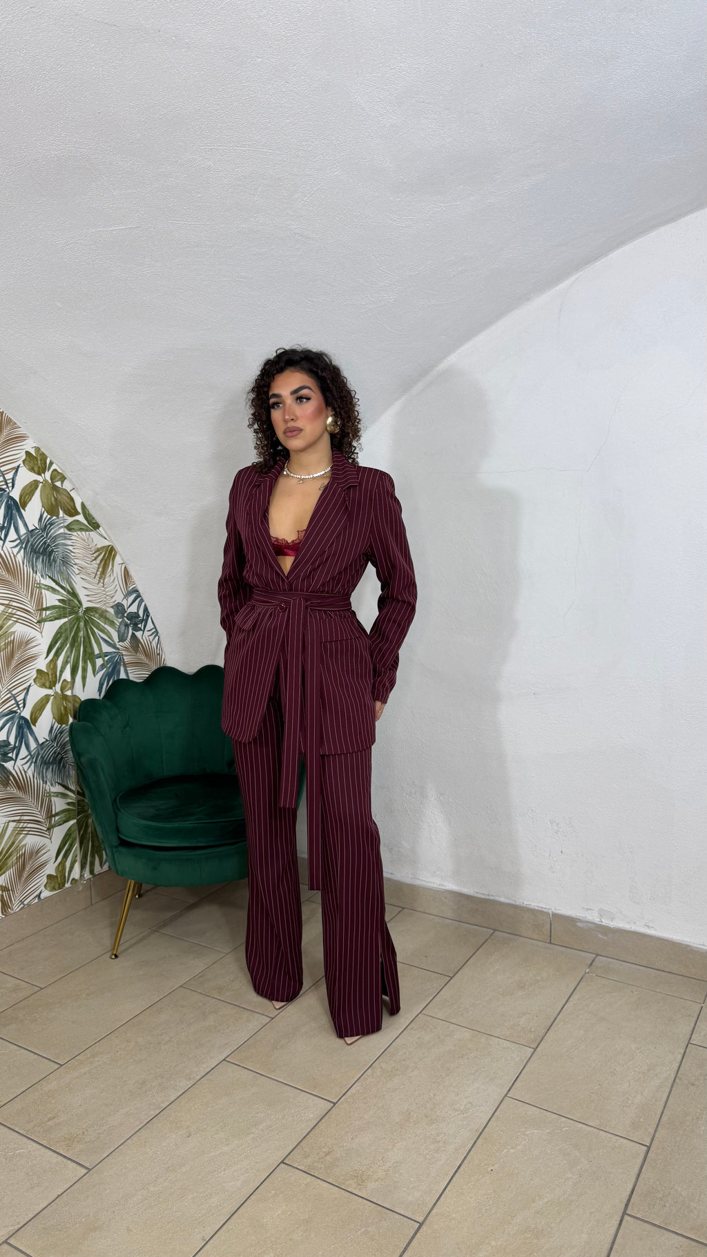 Tailleur Mina Gessato con Fusciacca