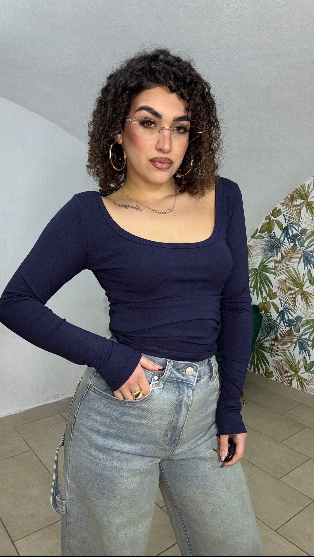 Maglia in Cotone scollo tondo
