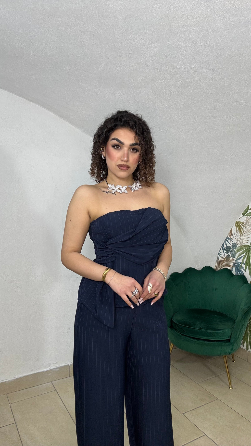 Coordinato Gessato Blue