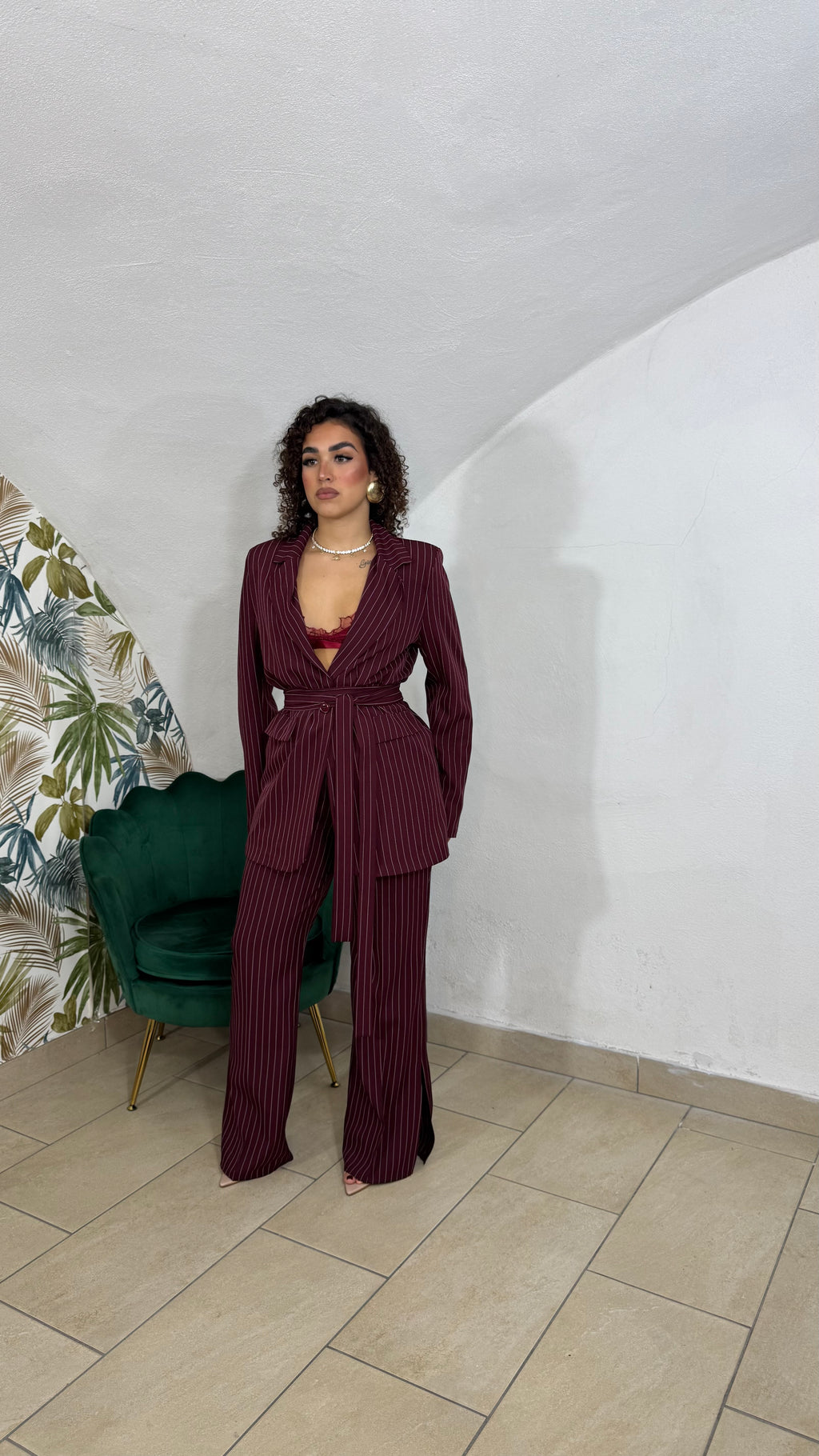 Tailleur Mina Gessato con Fusciacca