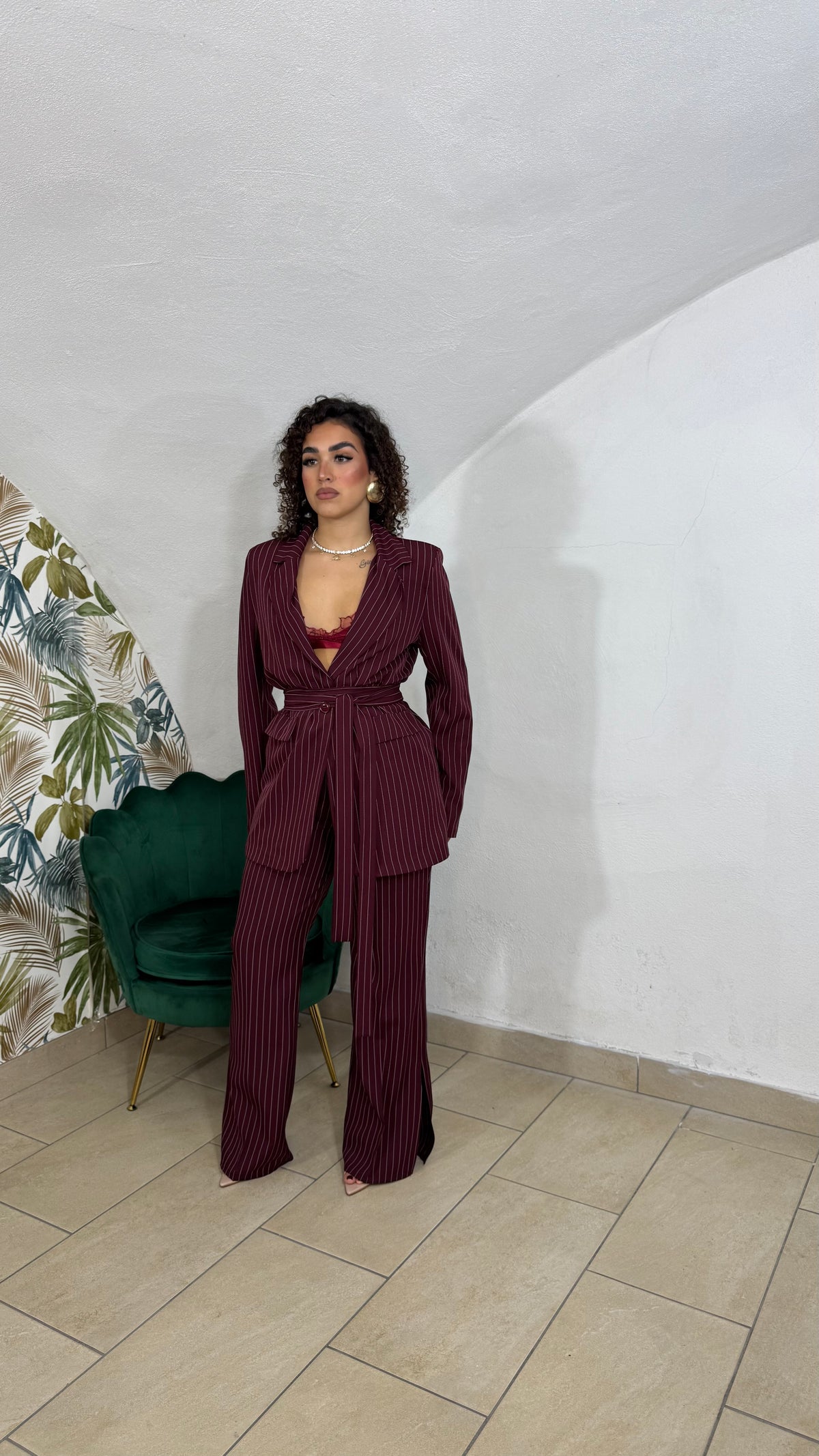 Tailleur Mina Gessato con Fusciacca