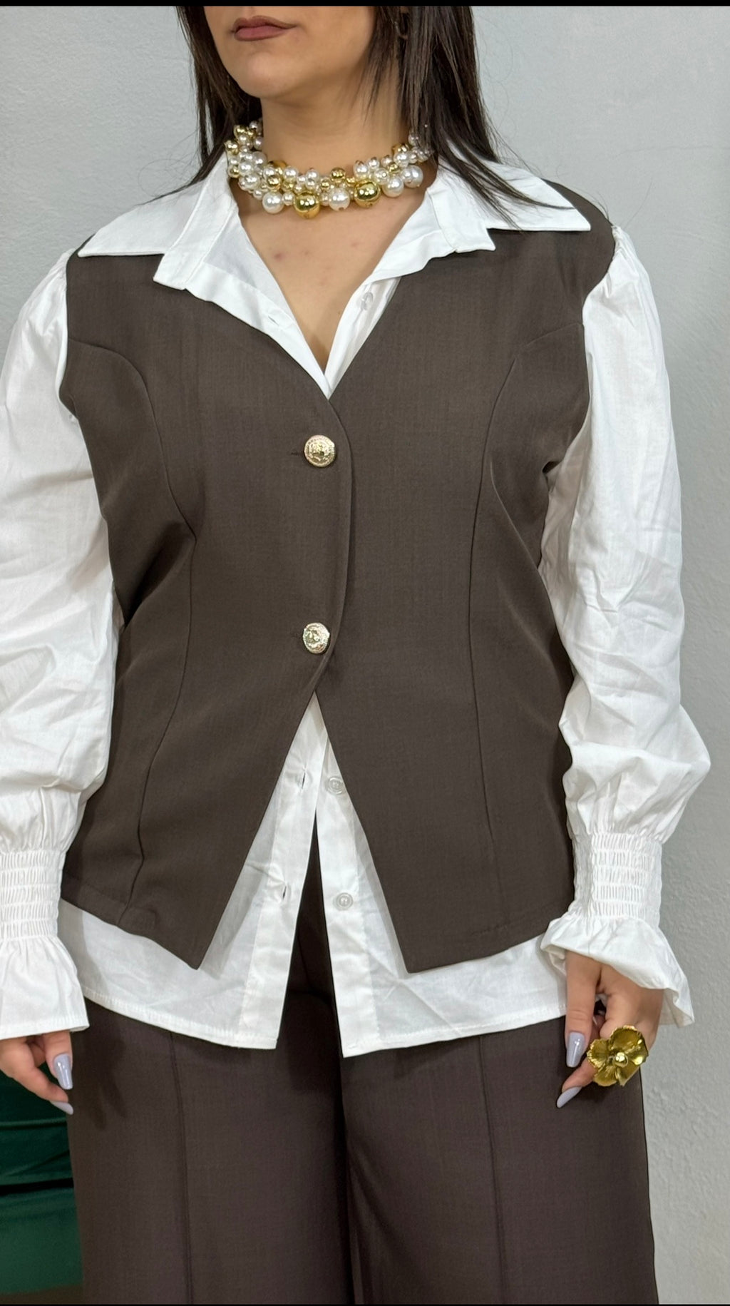 Camicia con Gilet incorporato Curvy