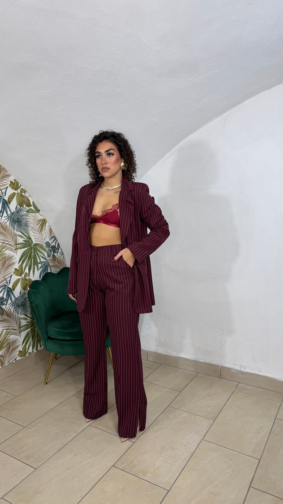 Tailleur Mina Gessato con Fusciacca
